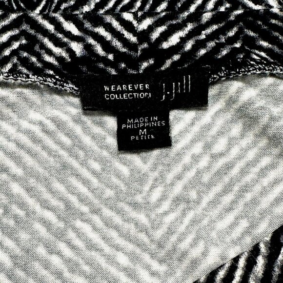 J. Jill Wearever Petite M A-Line Knit Dress Black White Quiet Luxury Minimalist - Picture 5 of 7